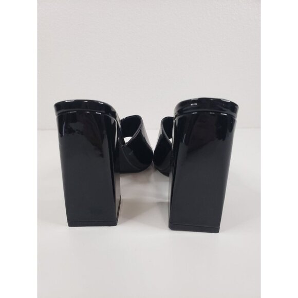 Open Square Toe Heels in Black Patent Leather - Size 5.5 - Picture 4 of 6